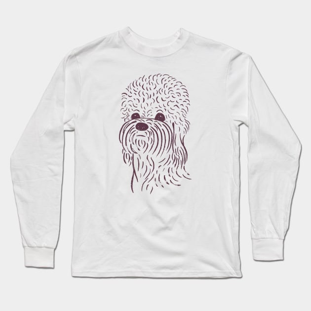 Dandie Dinmont Terrier (Pink and Purple) Long Sleeve T-Shirt by illucalliart